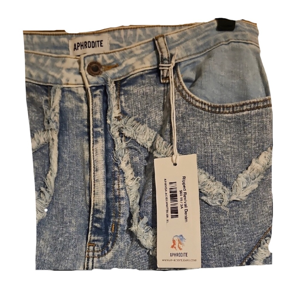 Aphrodite Light Blue Patchwork Flare Jeans - Picture 3 of 13